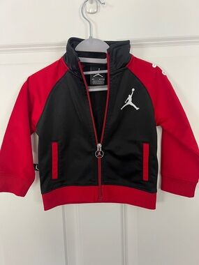 Jordan Black and Red Kids' Track Jacket with White Jumpman